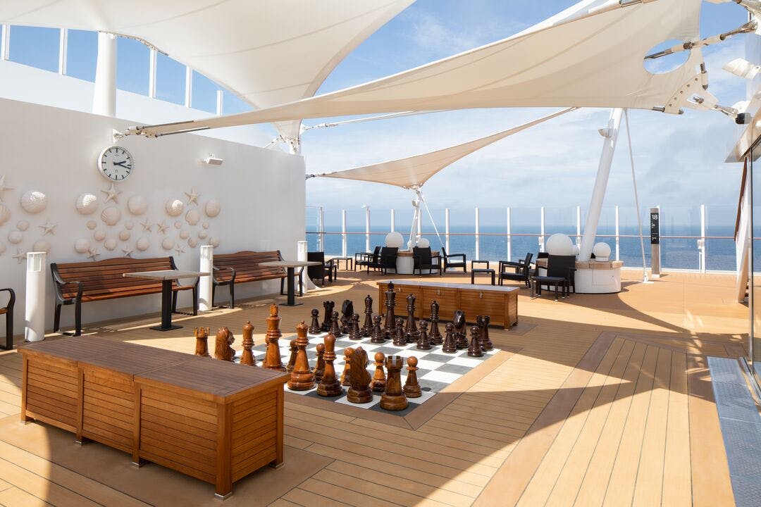 Giant chess on board the P&O Iona cruise ship