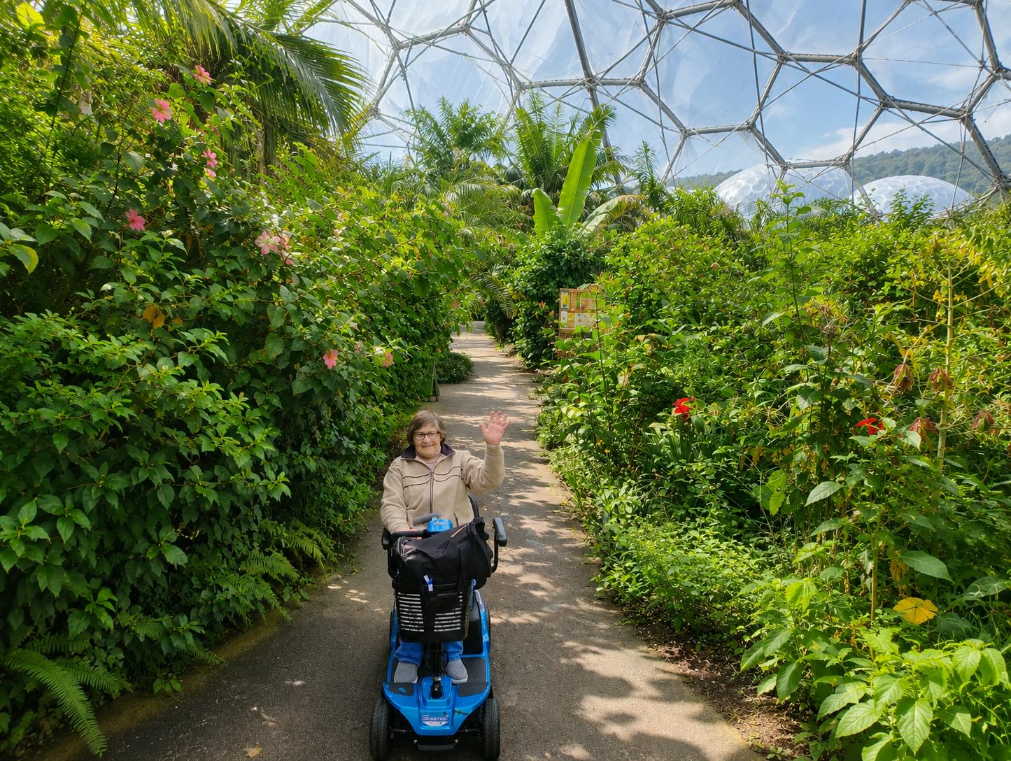Customer exploring the Eden project in Cornwall
