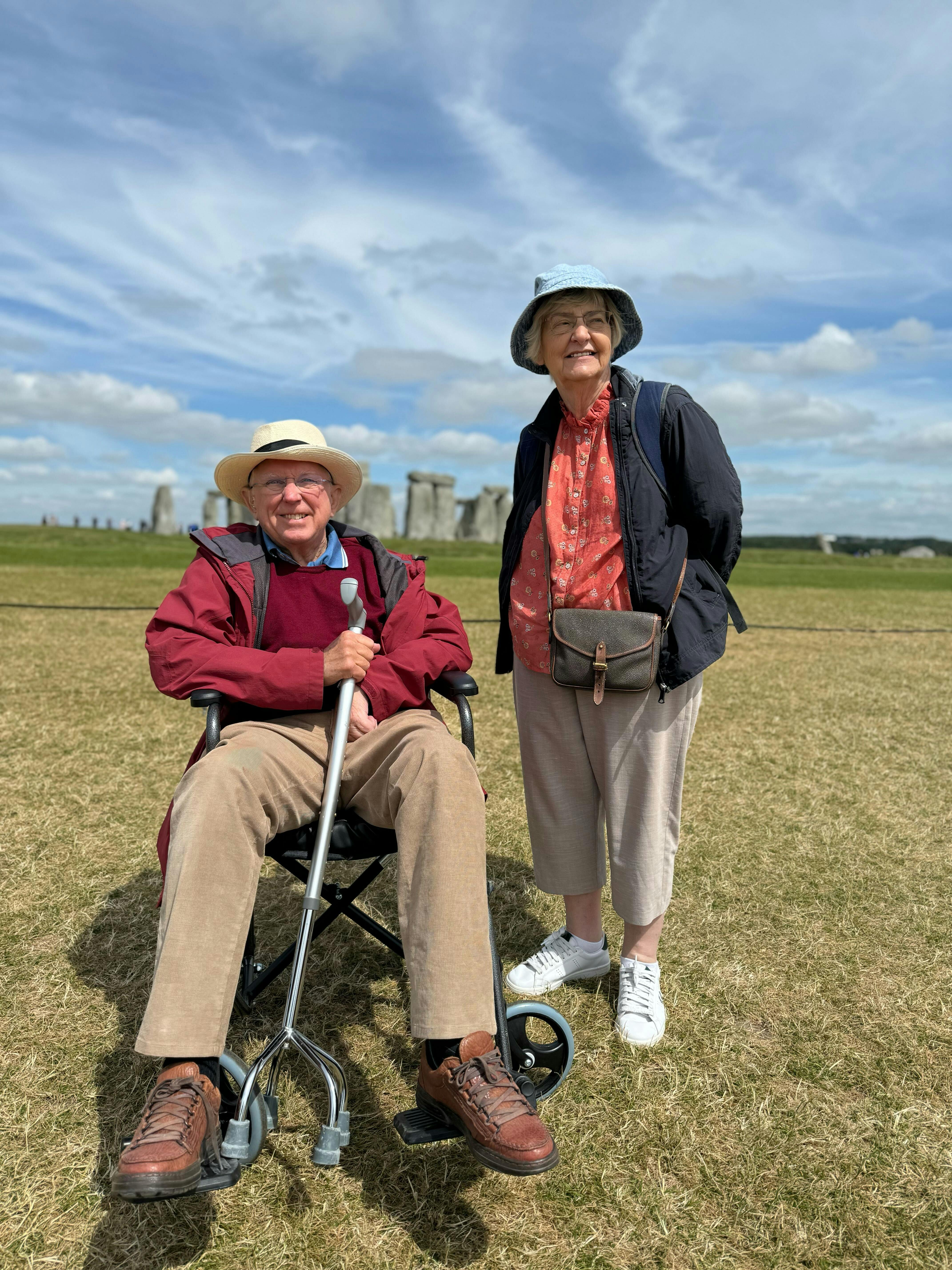 Elderly customers on a UK coach holiday in Dorset