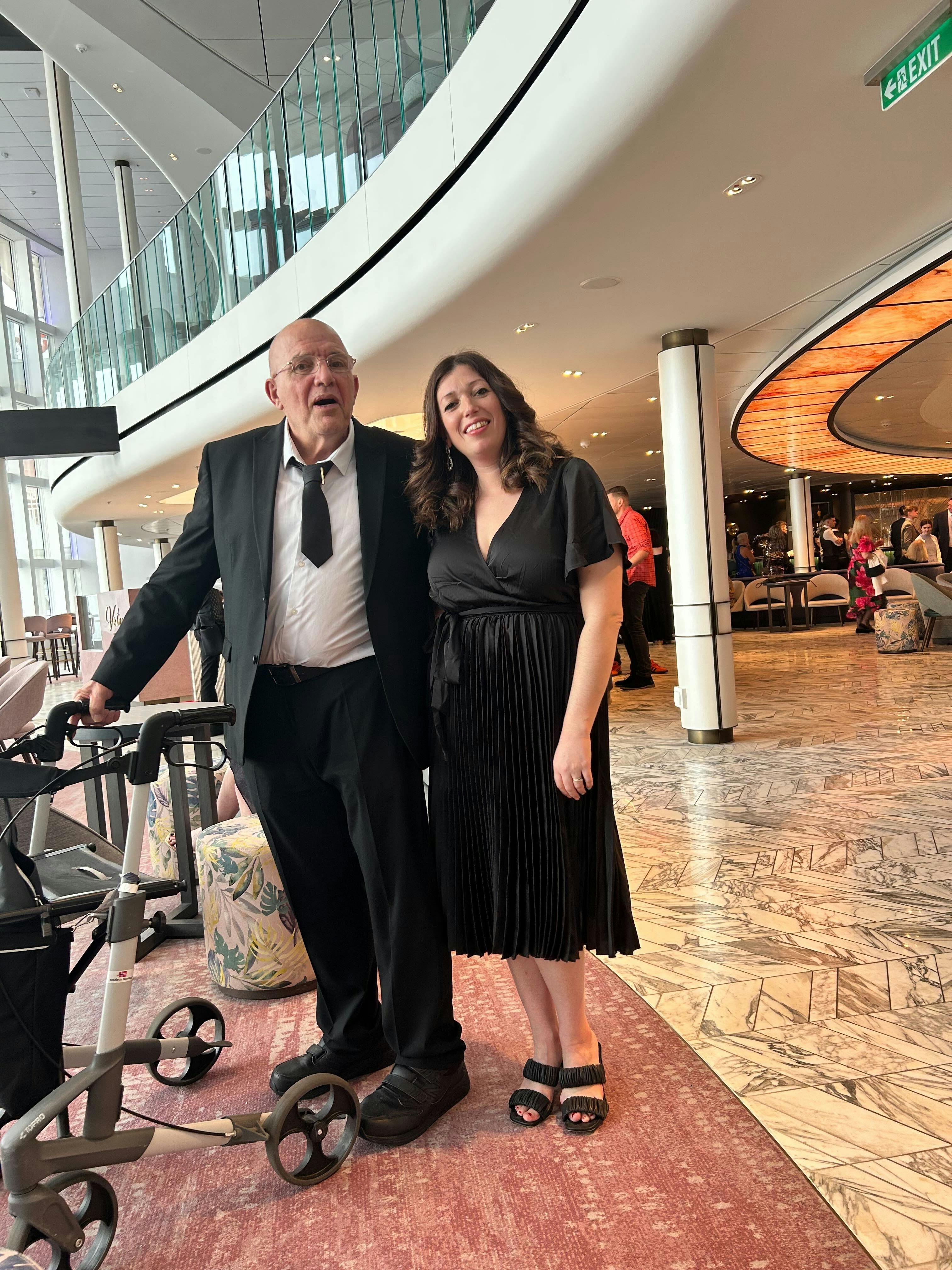 Customer and Staff dressed for Dinner