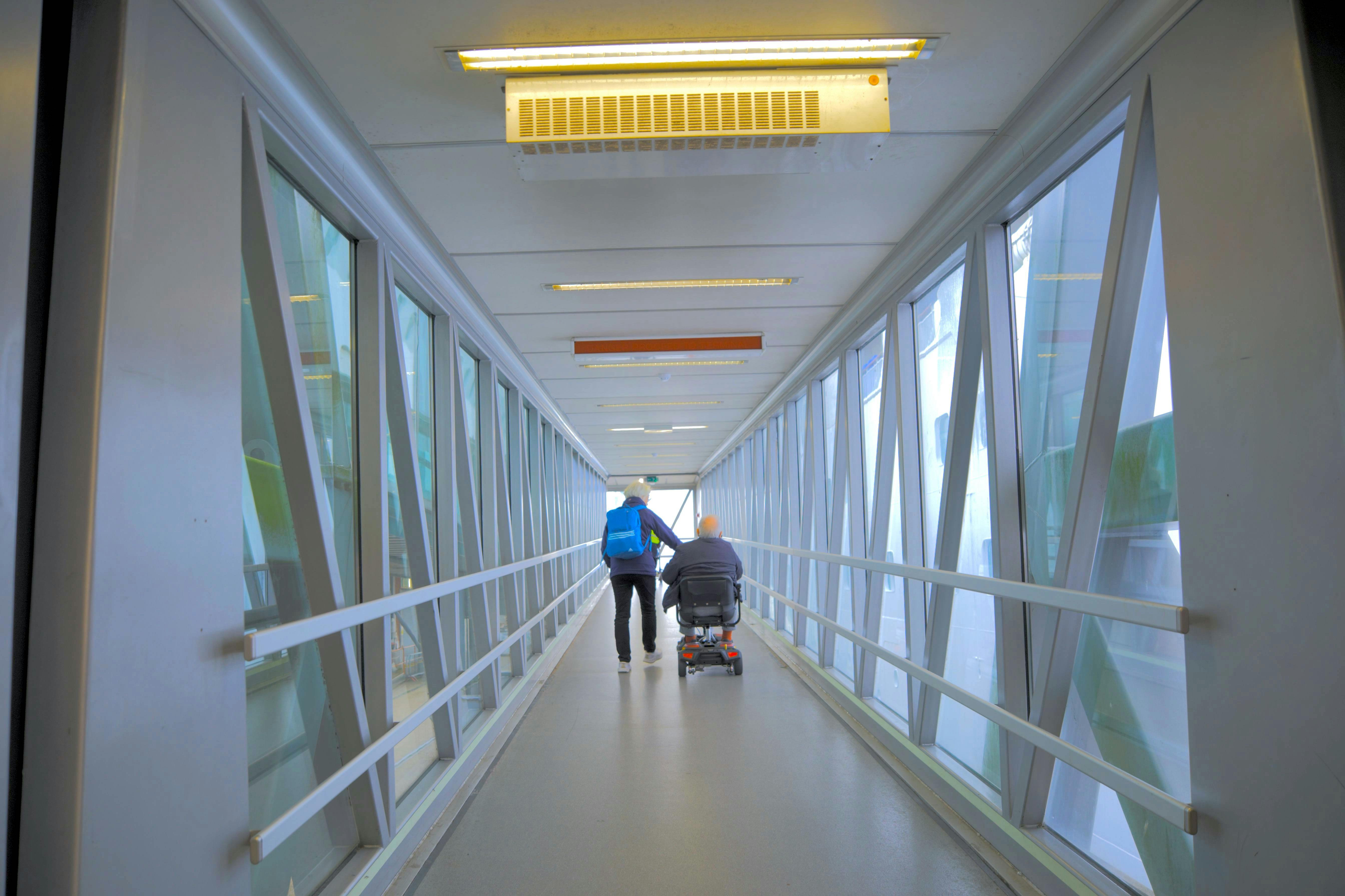 Customers boarding cruise ship