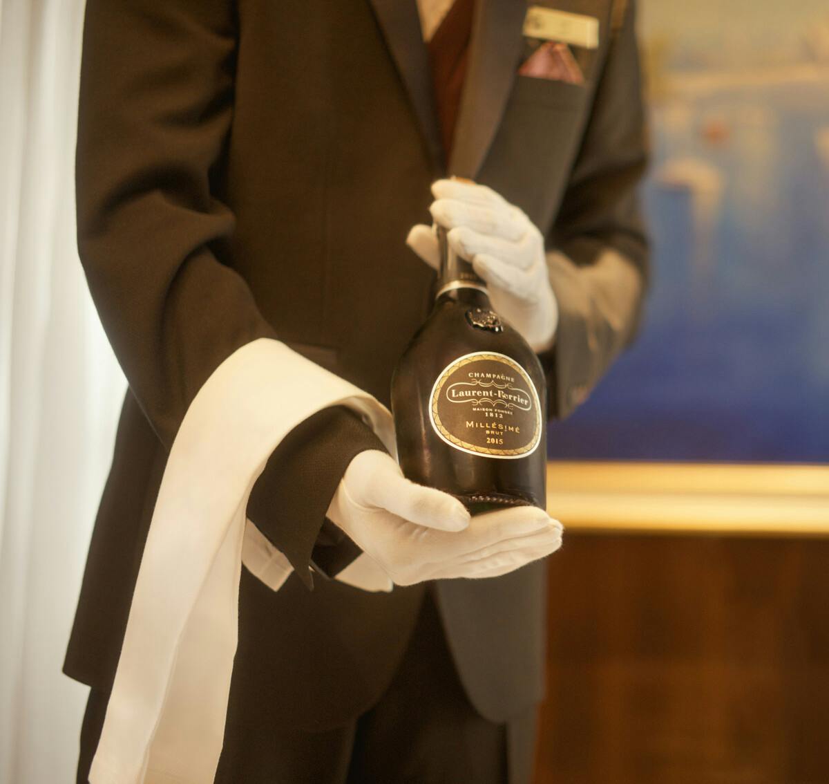 Champage aboard Cunard