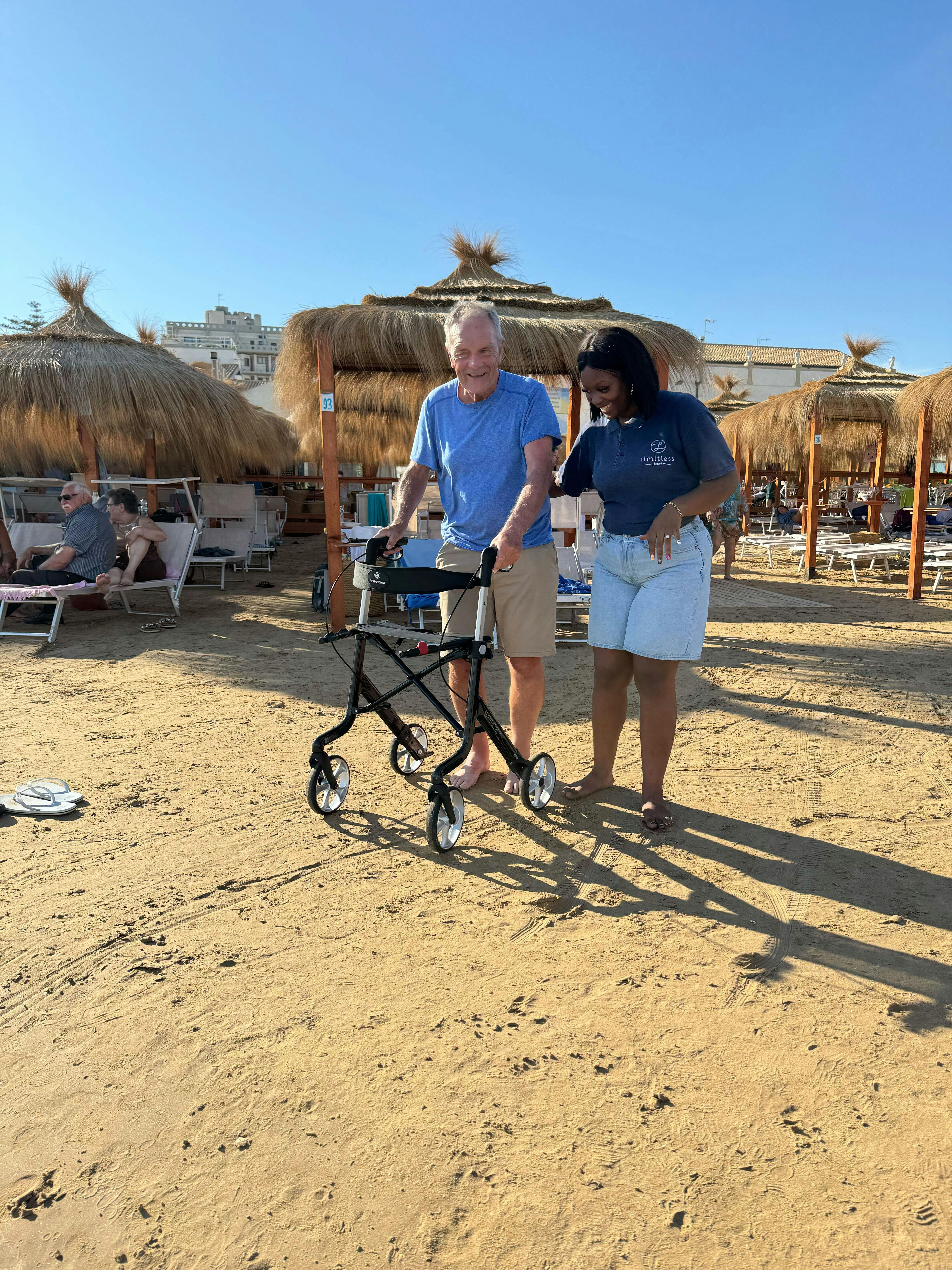 Limitless staff with customer at the beach in Sicily