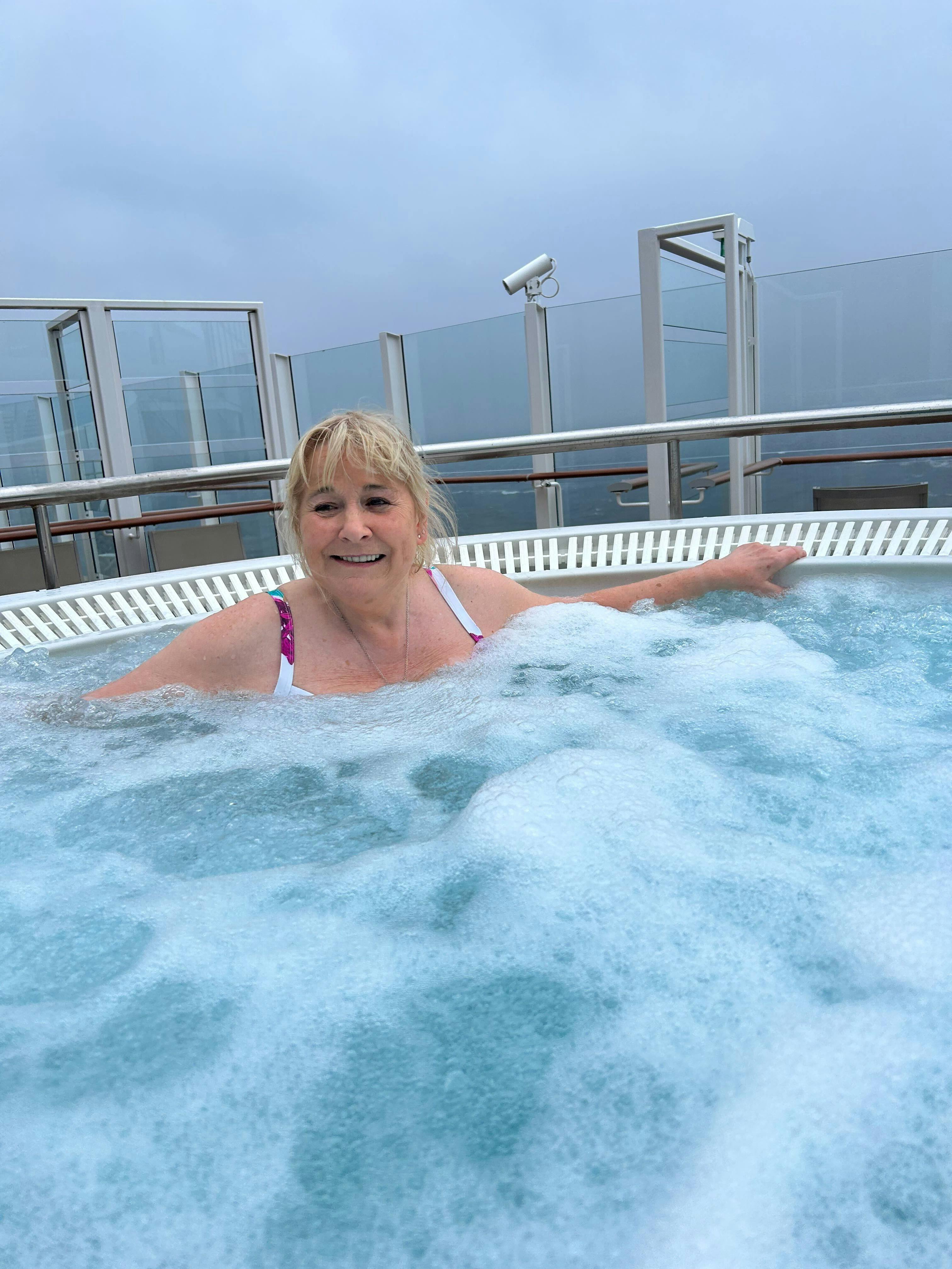 Customer in the pool on a cruise holiday