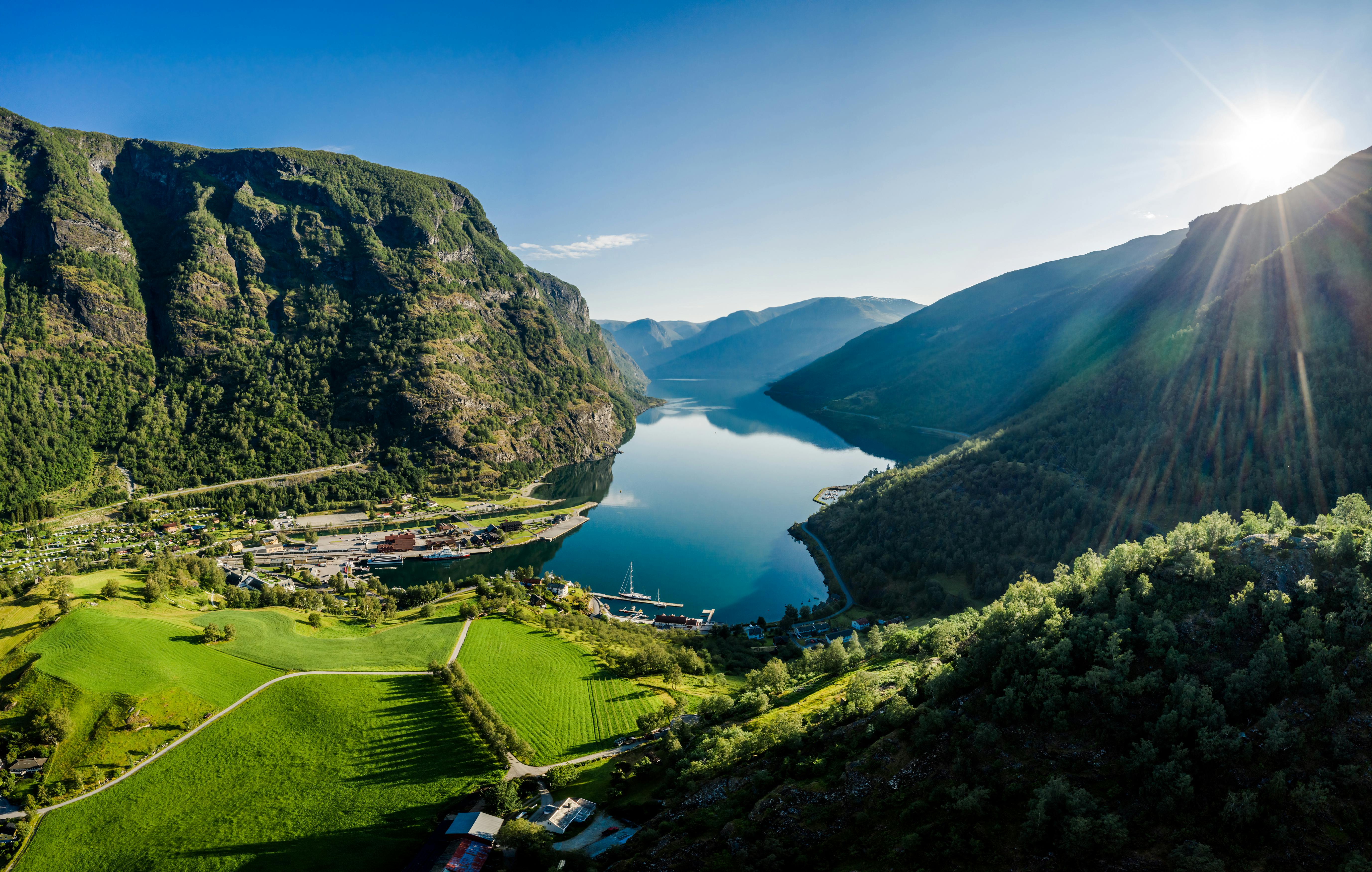 Flåm norway landscape of the fjord