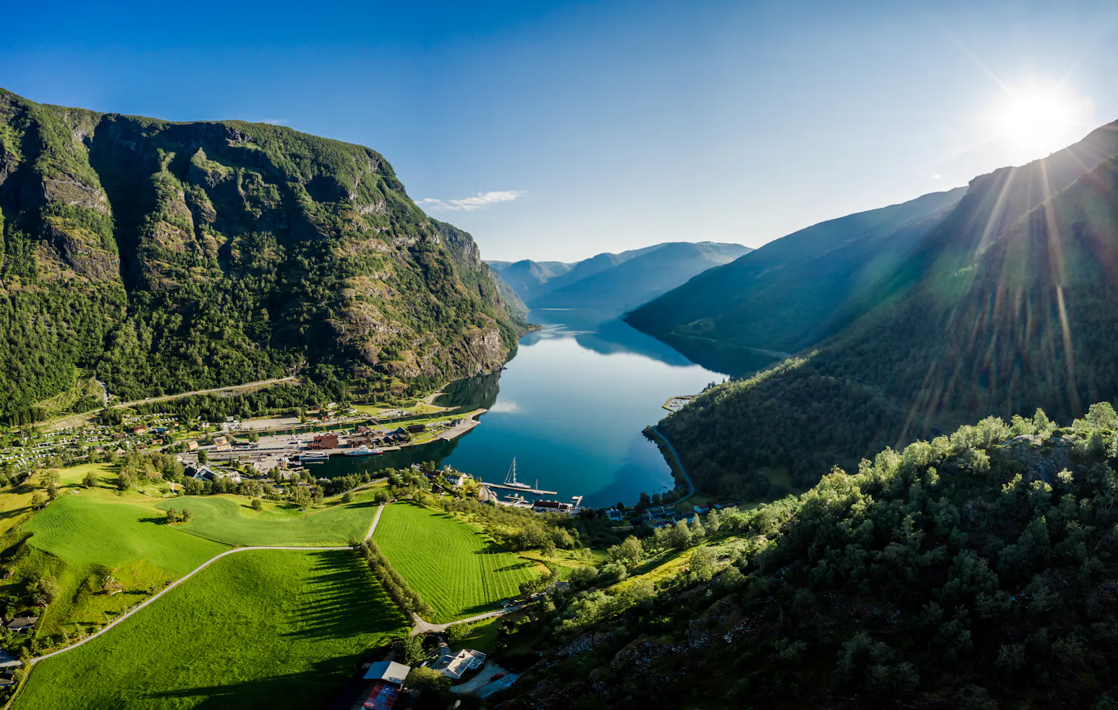 Flåm norway landscape of the fjord