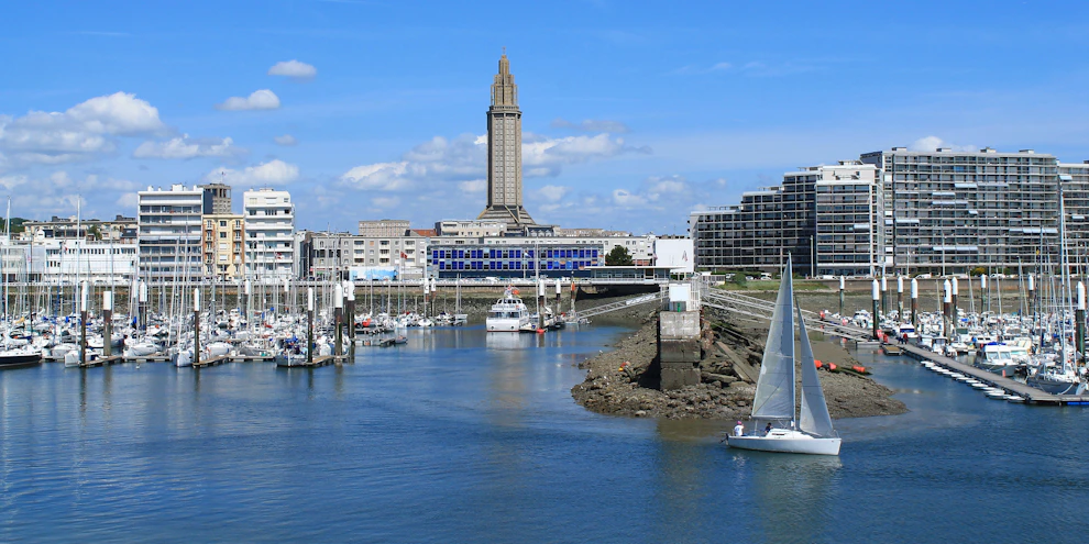 Le Havre port in France landscape image