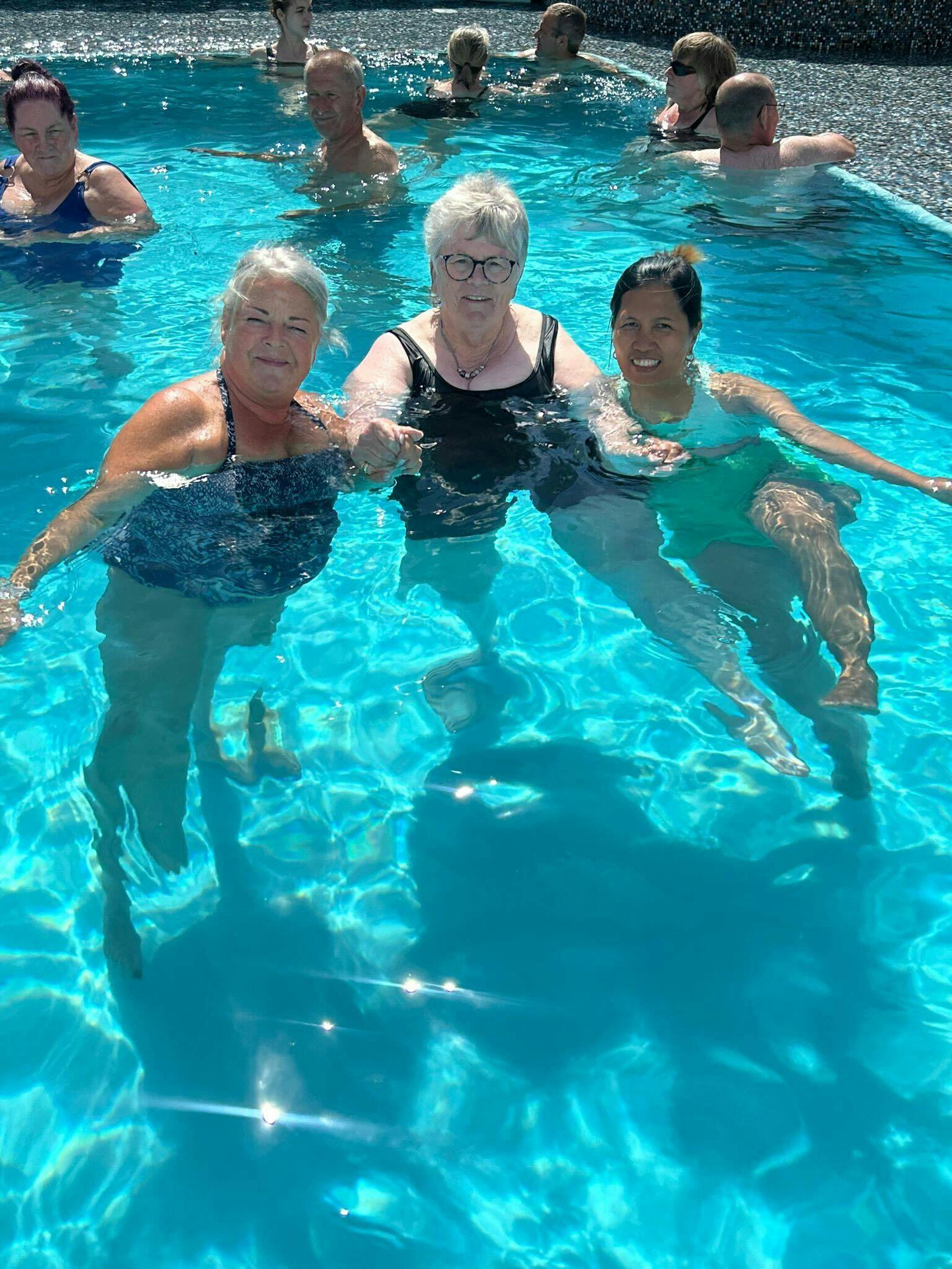 Customers and Staff enjoying the pool on a P&O cruise