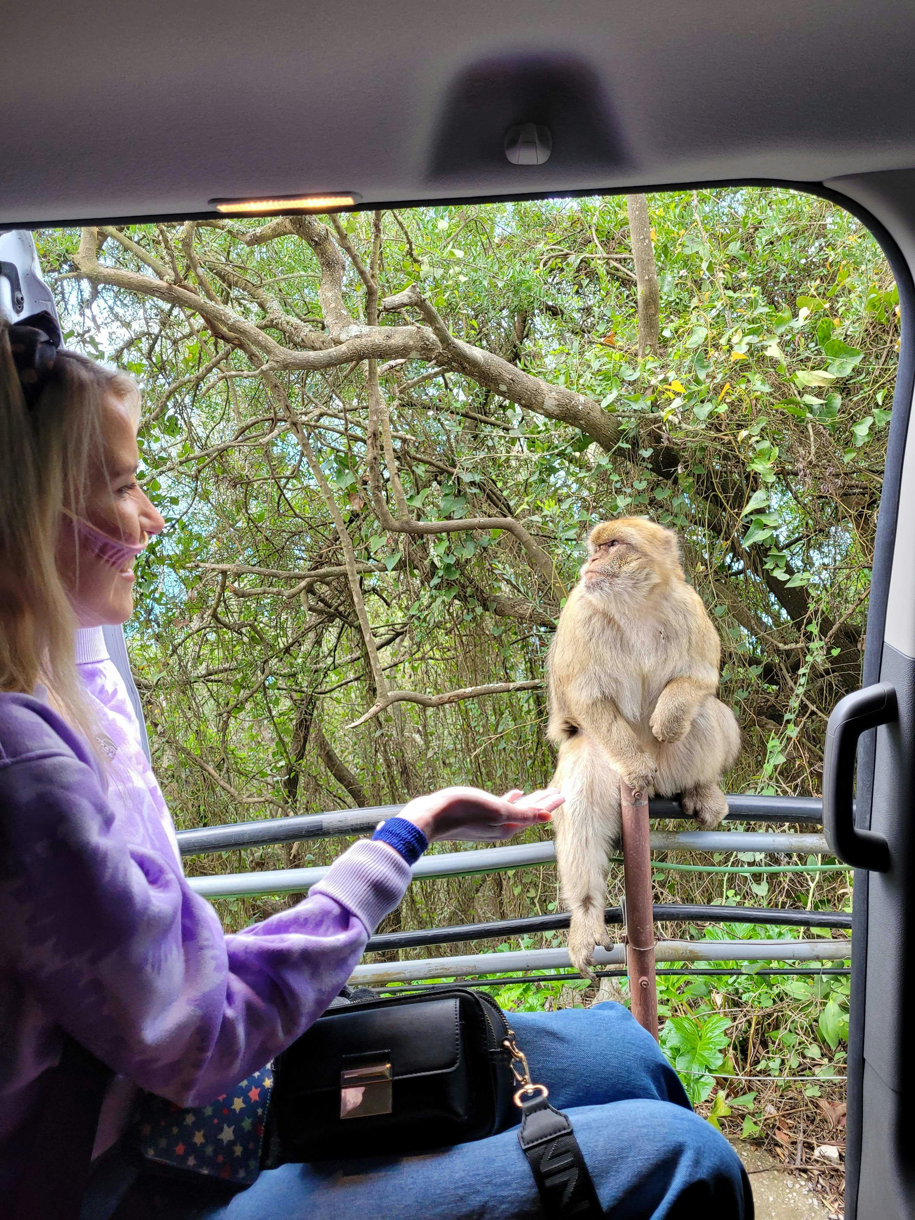 Cruise guest with an Ape in Gibralter