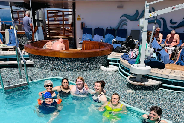 Limitless cruise customers enjoying the pool on a P&O cruise ship