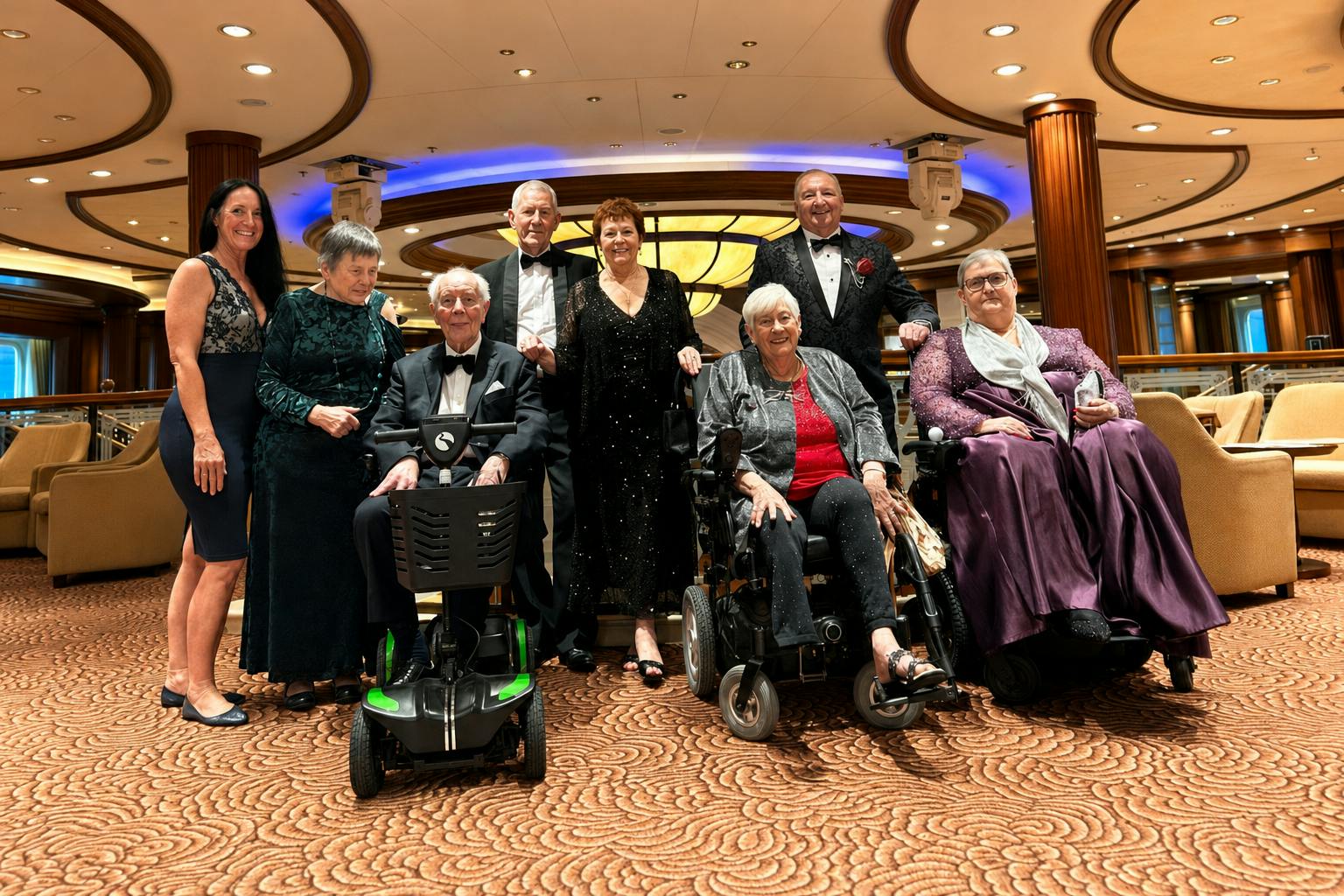 Limitless Travellers dressed for a Cunard Gala Evening aboard the cruise ship.