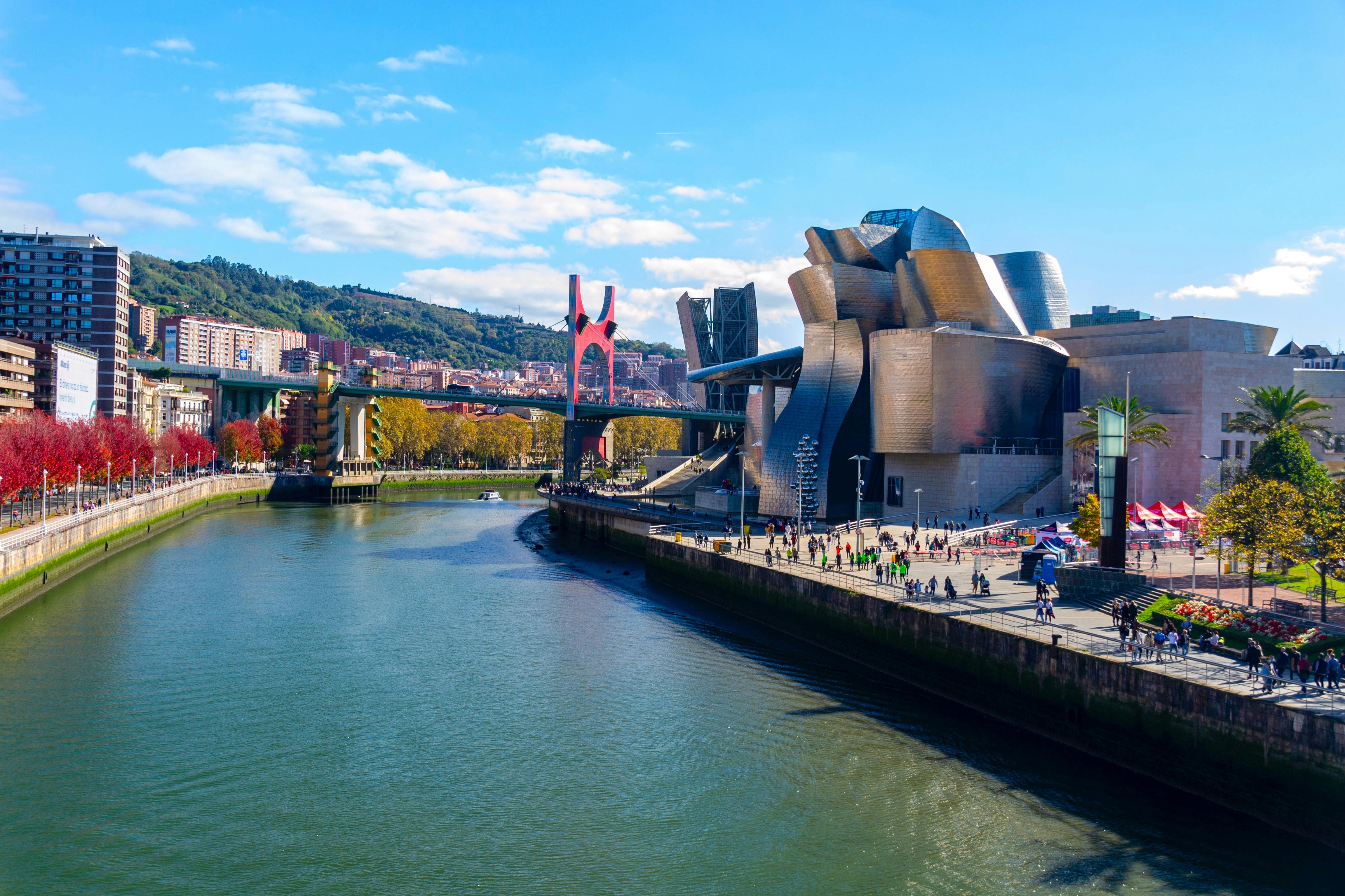 Bilbao in Spain showing the Guggenheim Museum