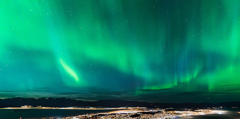 Tromso Norway at night with this northern Lights