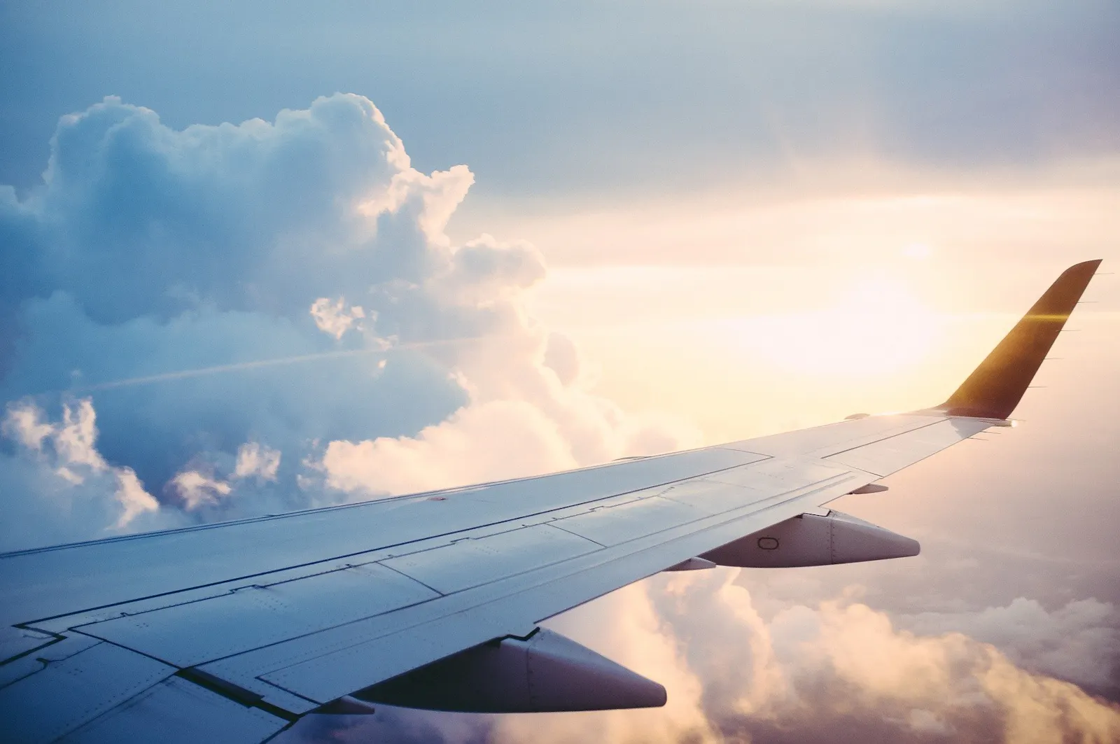 Plane flying through cloud