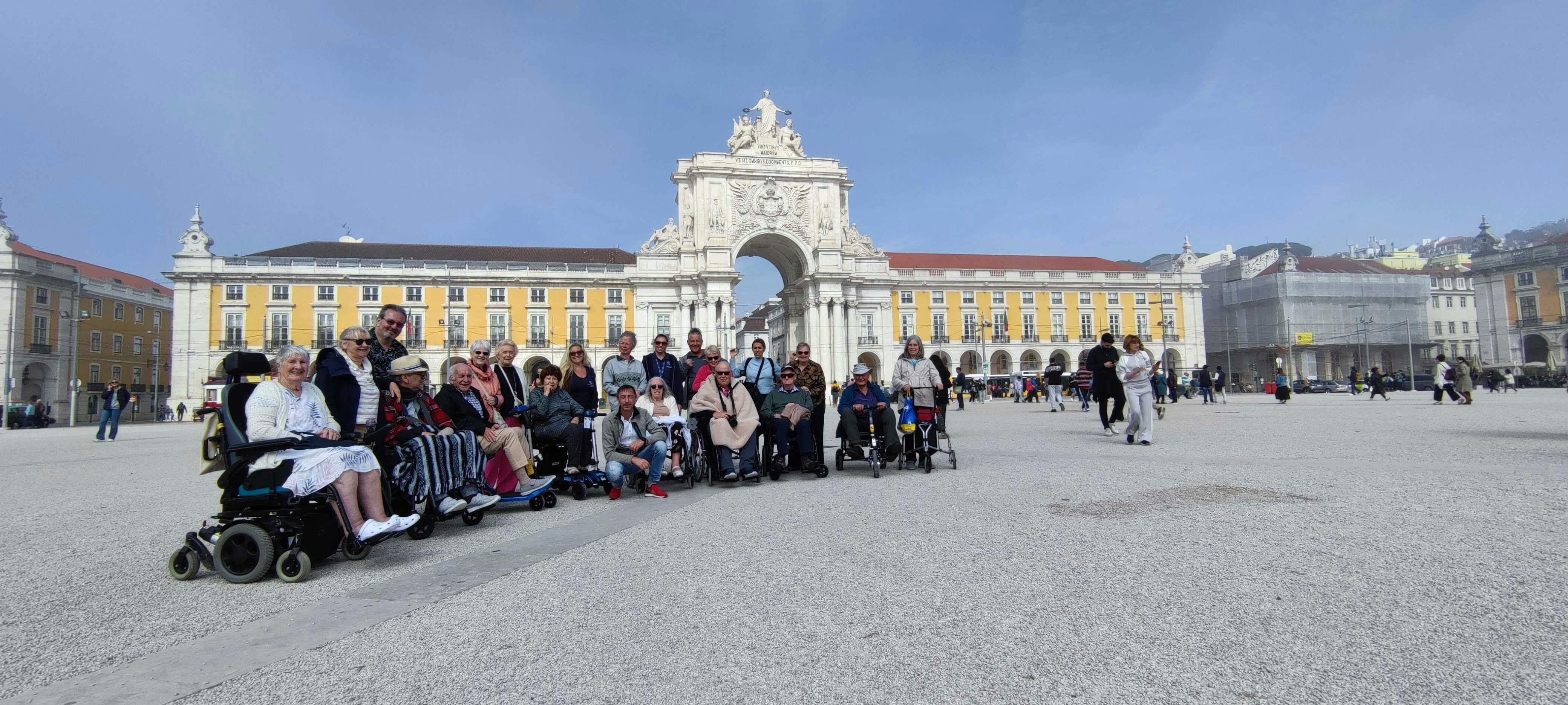 Guests and Staff in Praça do Comércio plaza in Lisbon