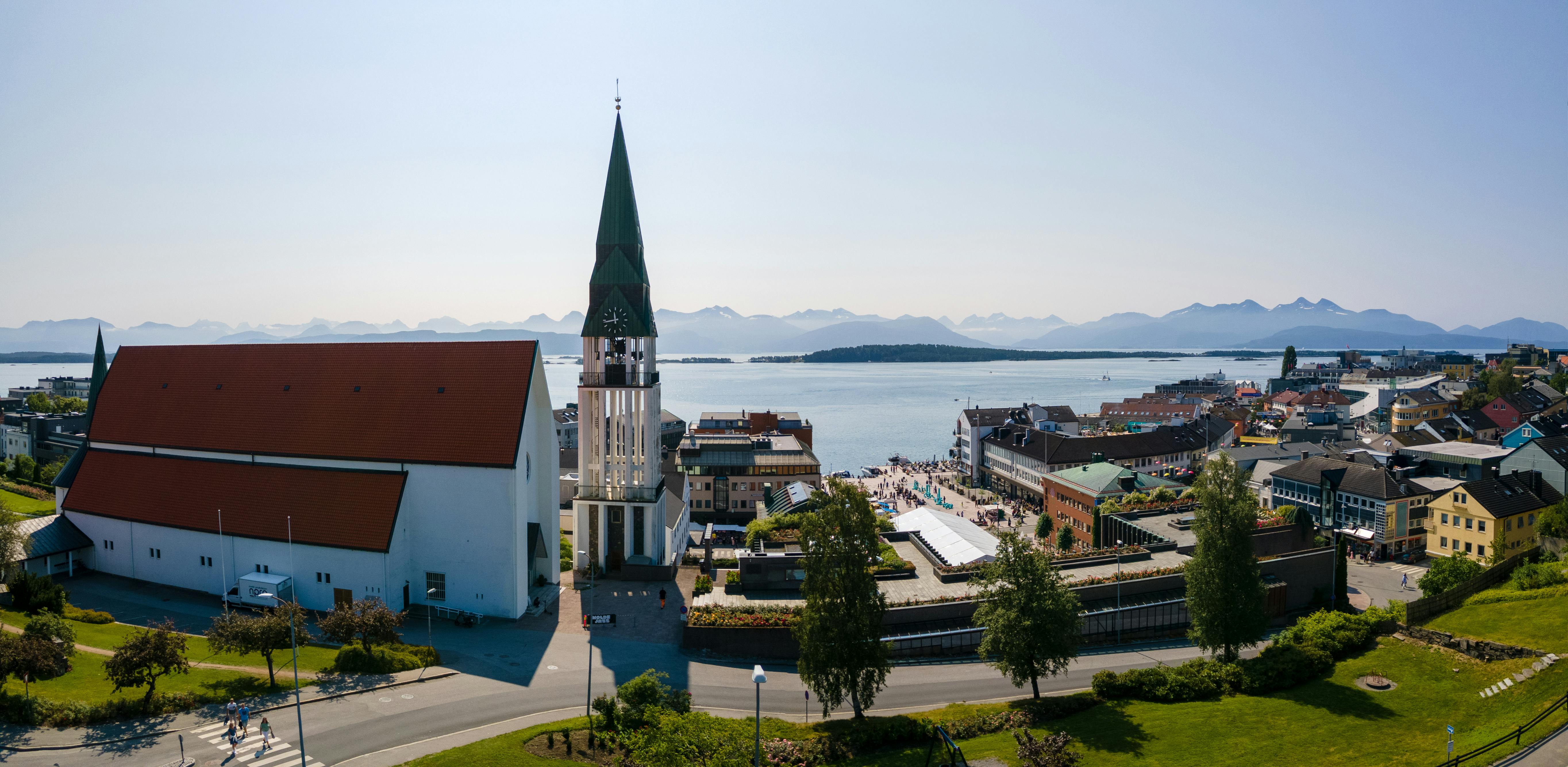 Molde landscape image of the town and church
