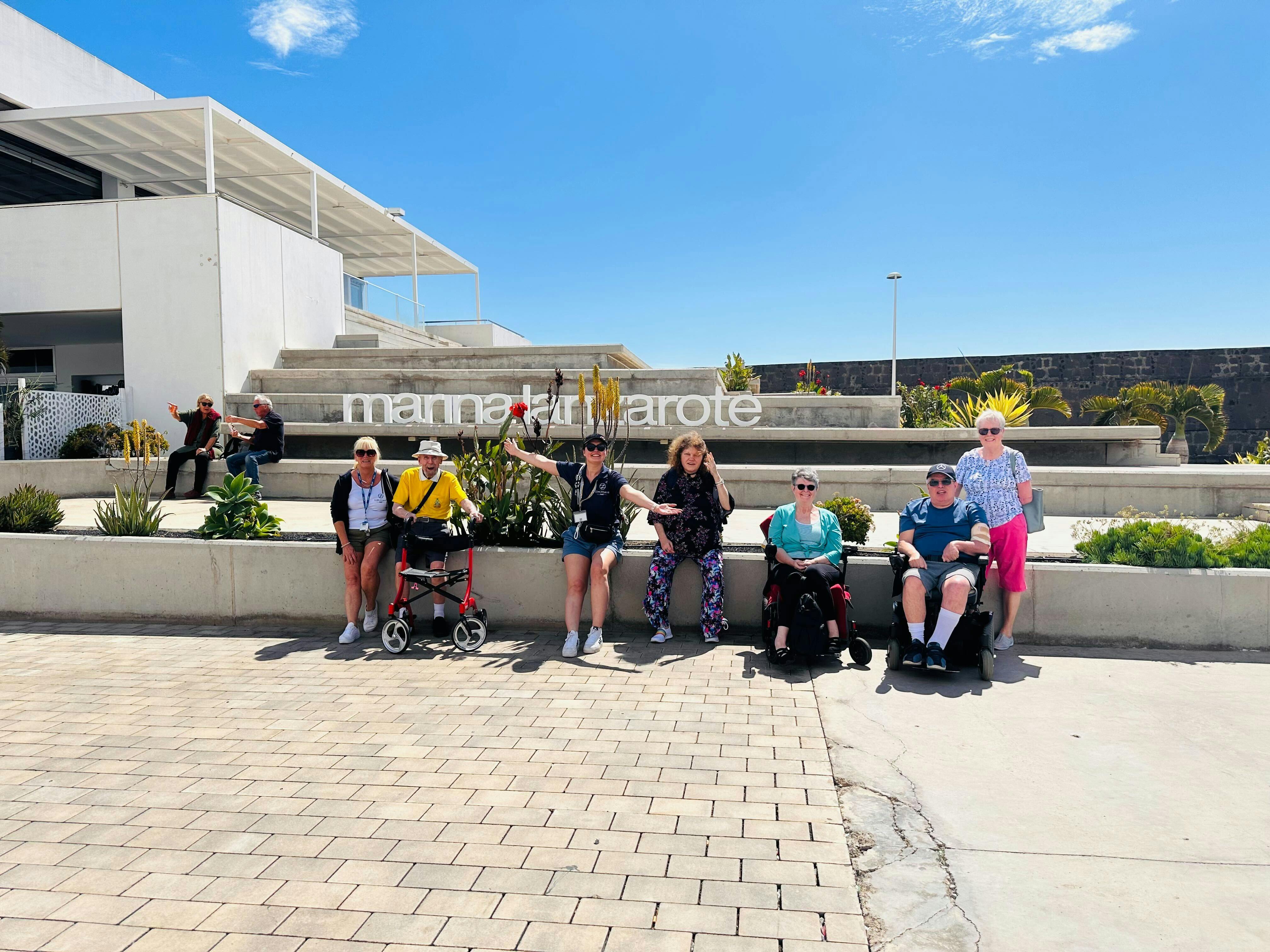 Guests posing for pictures in Lanzarote