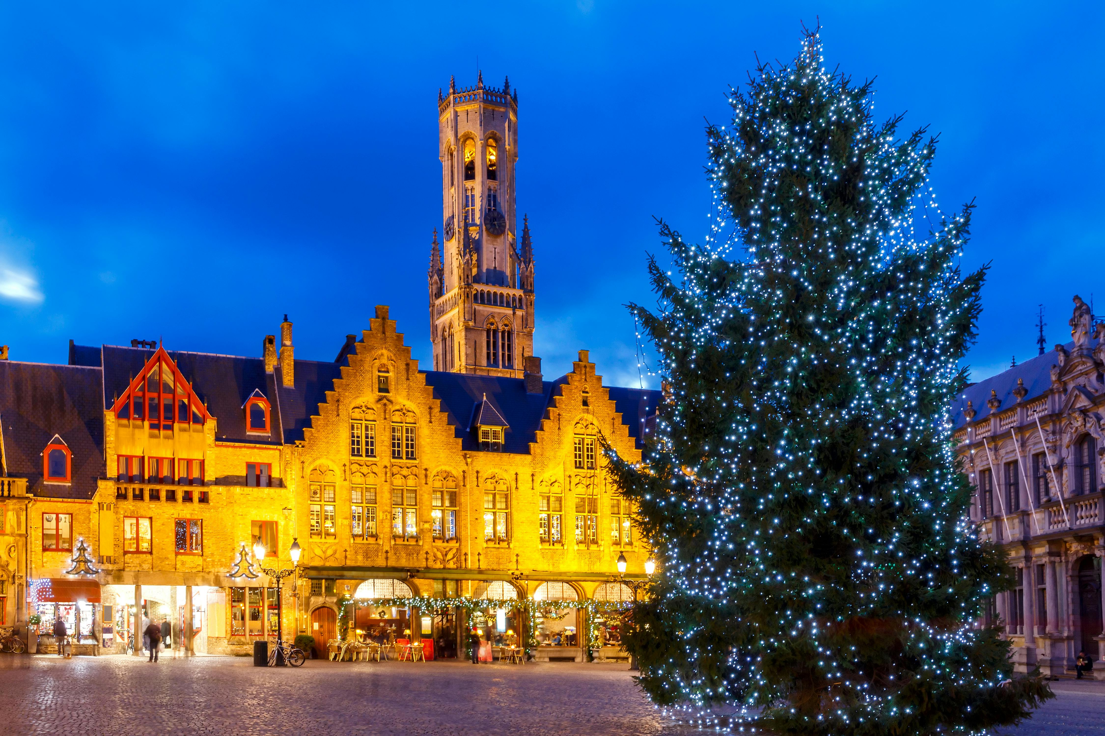 Bruges city centre at christmas