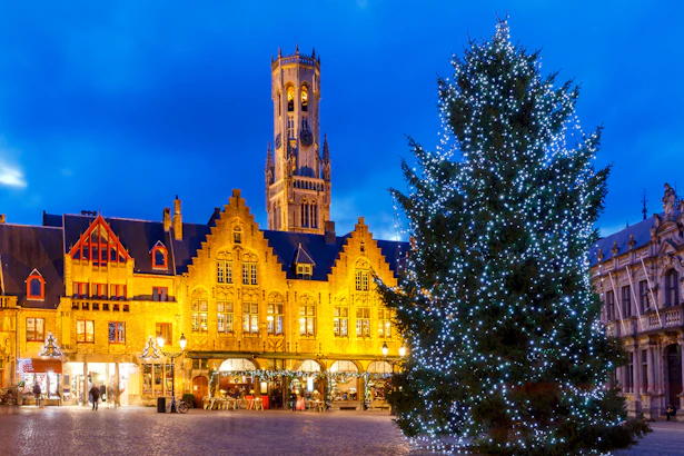 Bruges city centre at christmas
