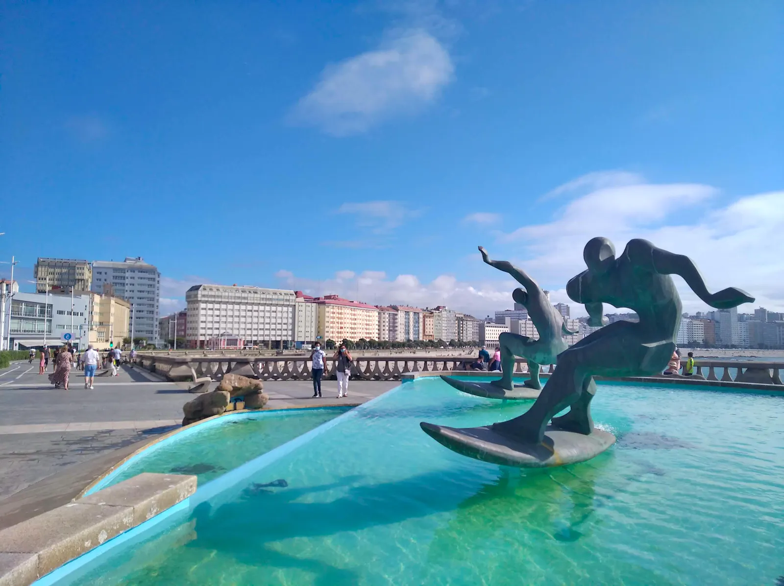 La Coruna Spain Surfing Sculpture