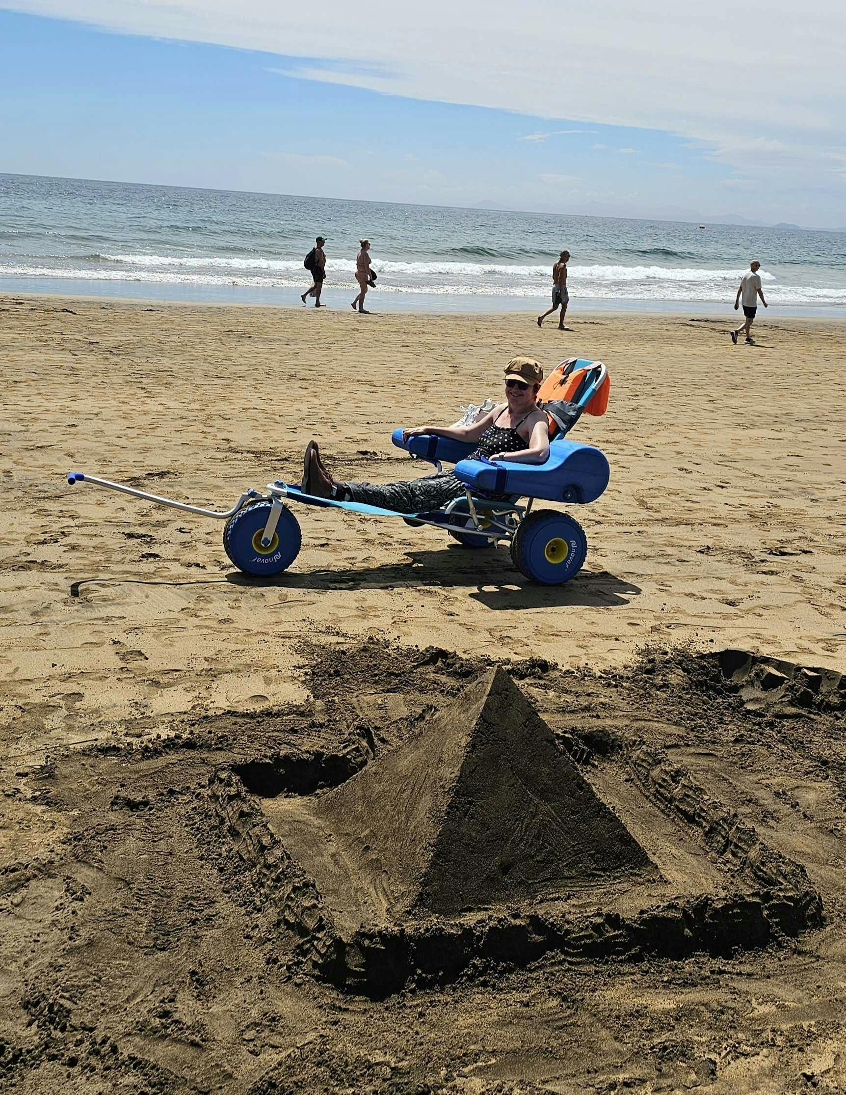 Customer at the beach in Lanzarote