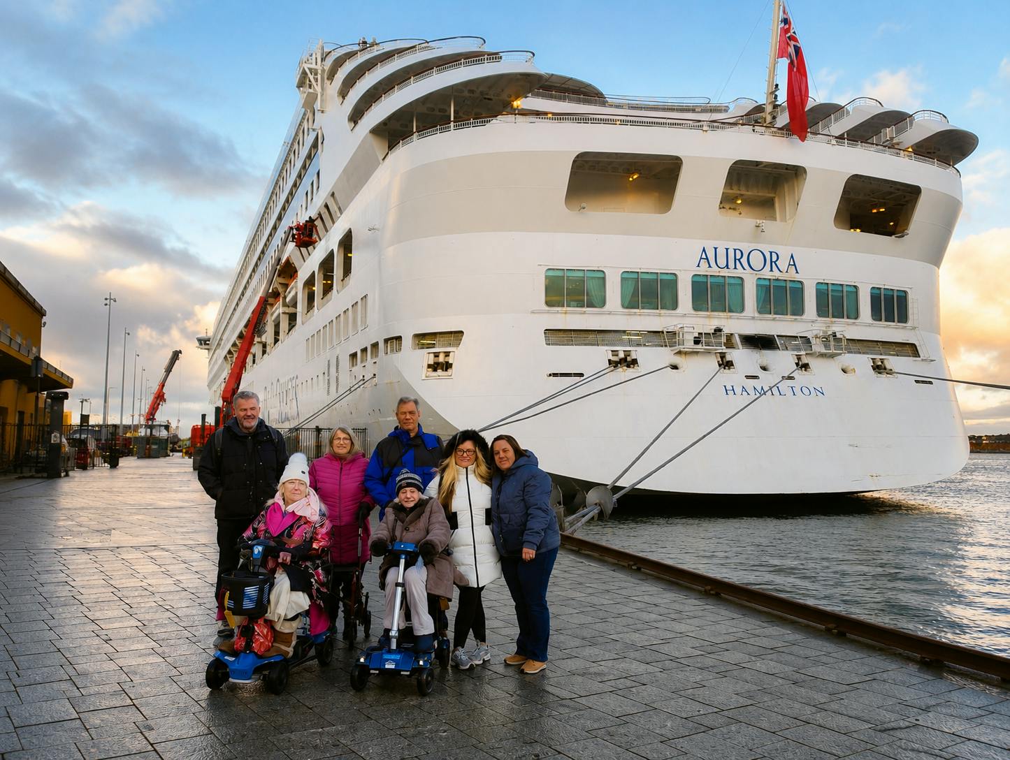 Customers in front of P&O Aurora