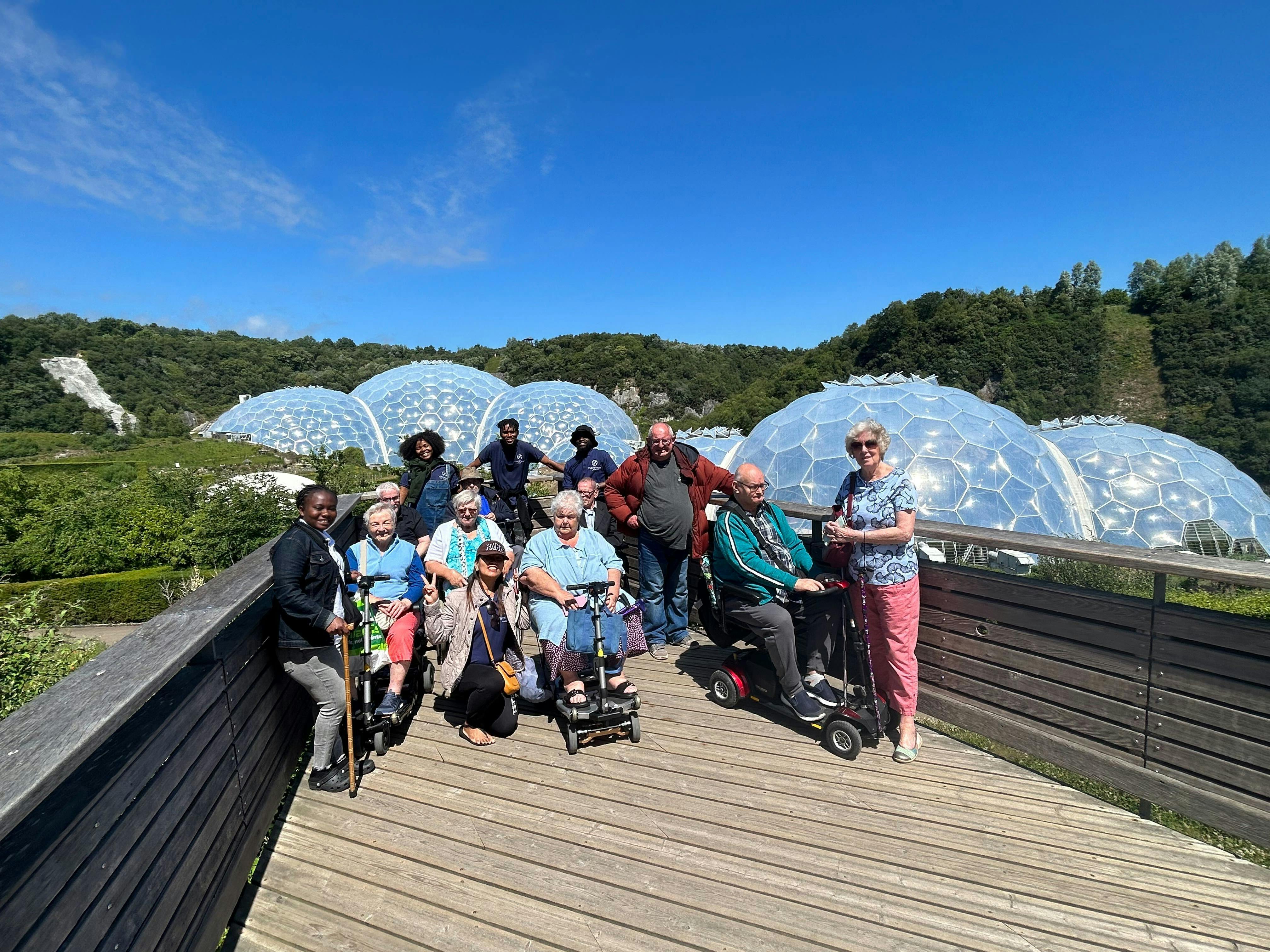 Eden Disabled holidays Cornwall & Devon - guests enjoying the Eden Project