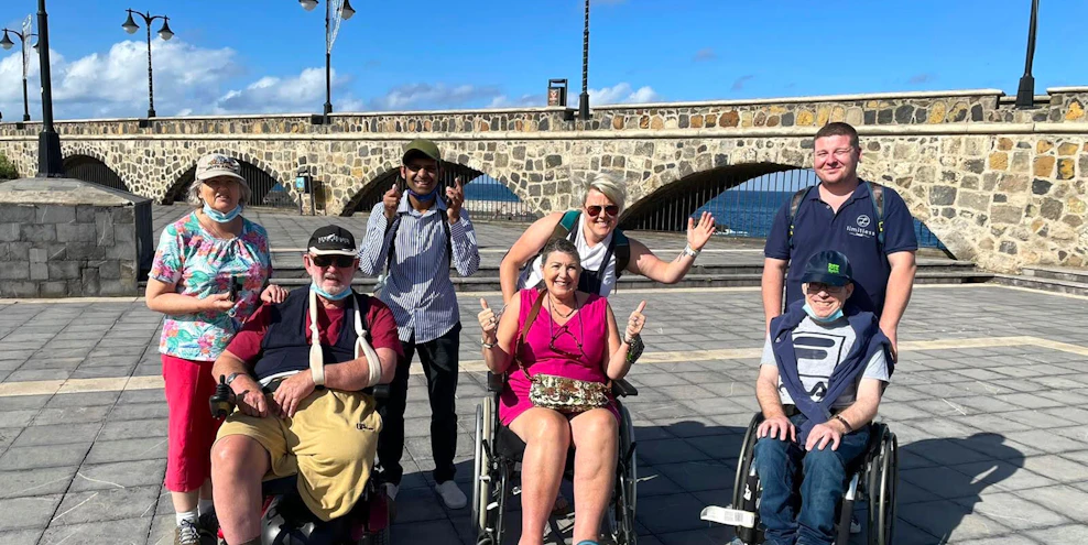 Customers and Limitless staff exploring the port in Tenerife Spain