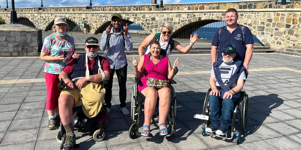 Customers and Limitless staff exploring the port in Tenerife Spain