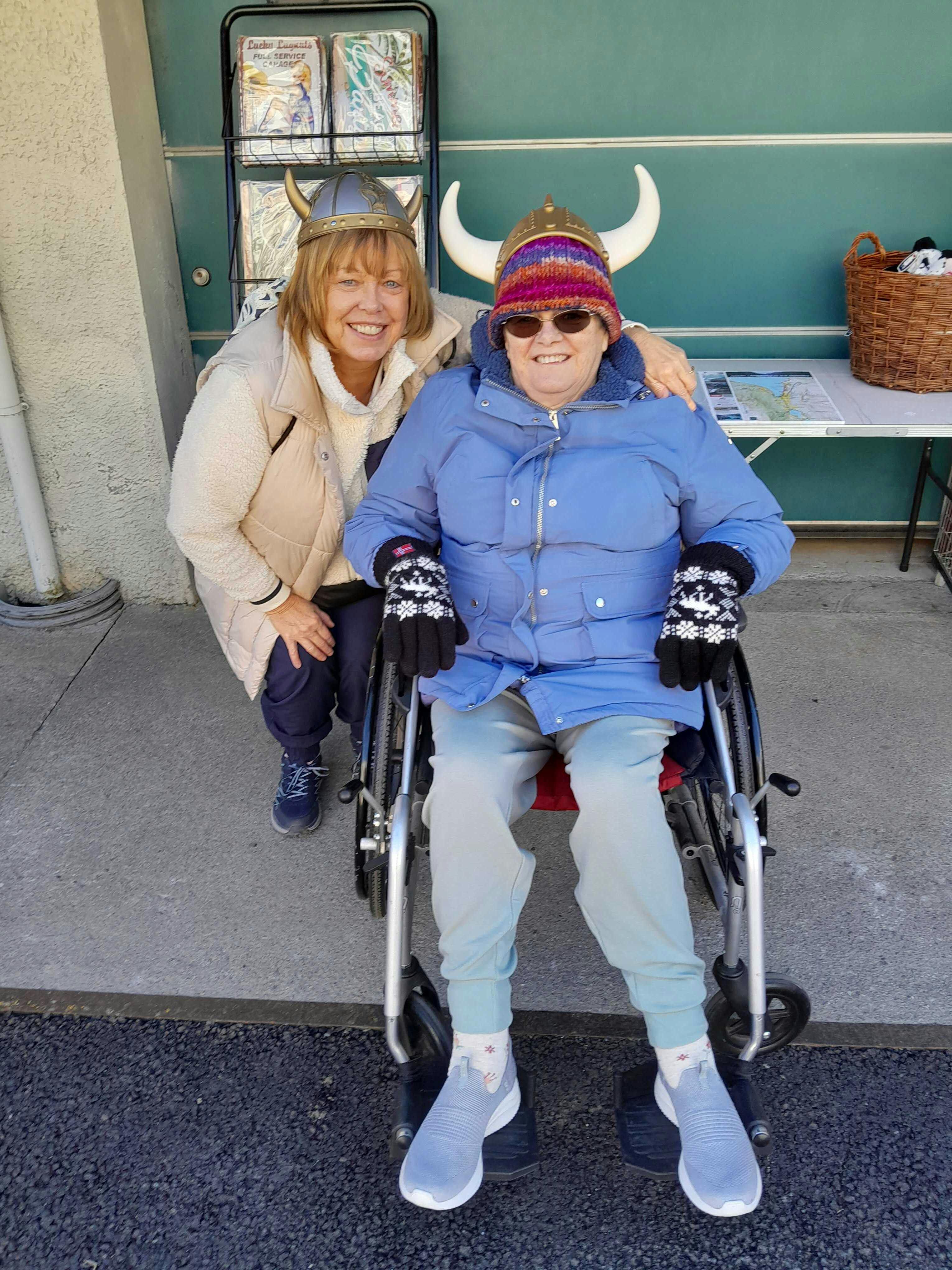 Customer and Staff in Port Norway in Viking hats