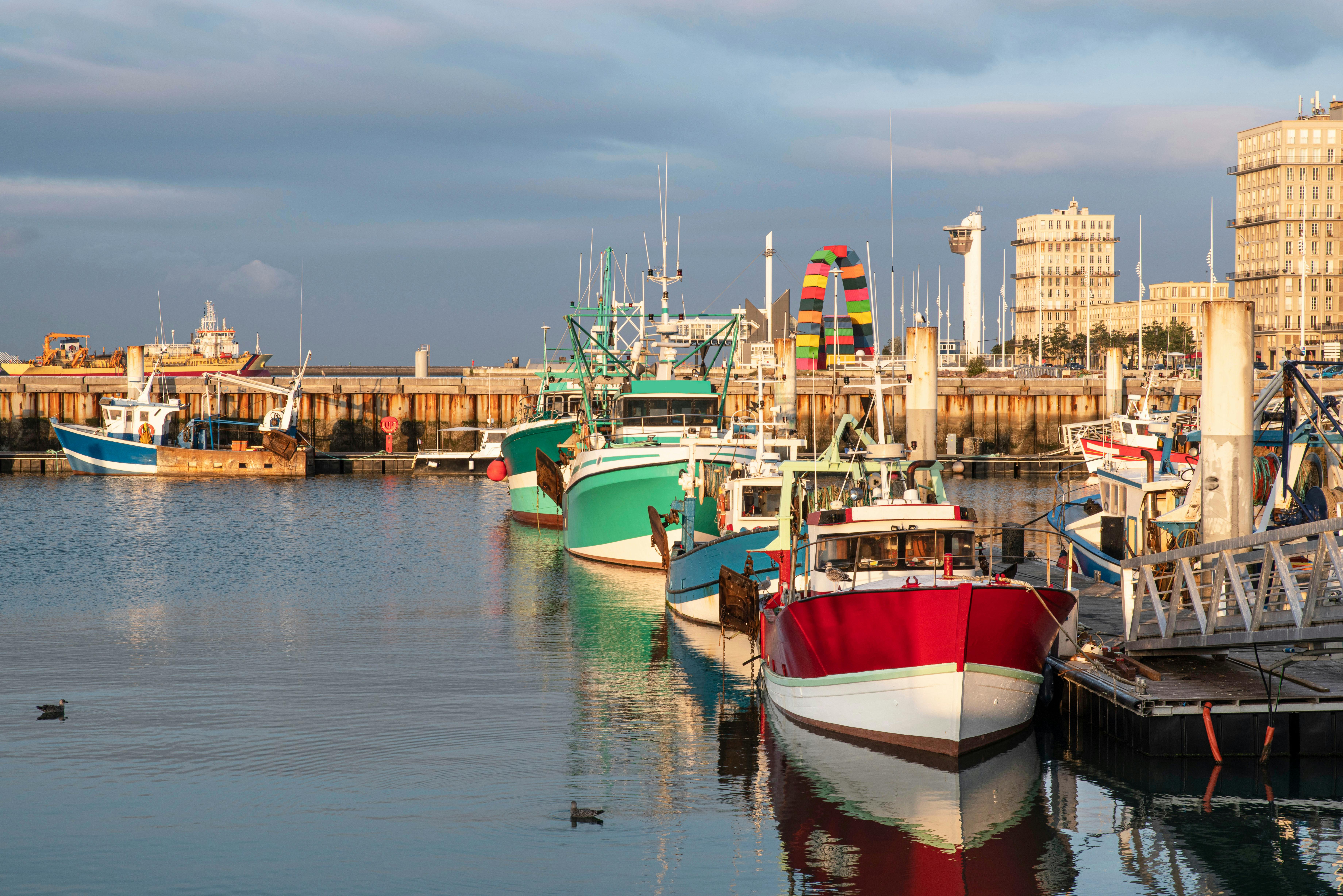 Le Havre fishing boats France