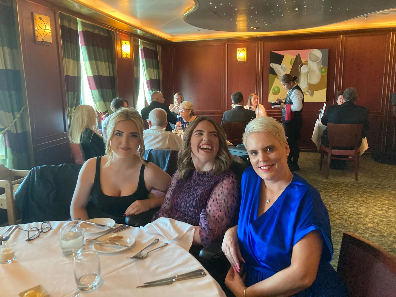 Cruise customers at a restaurant on a cruise ship