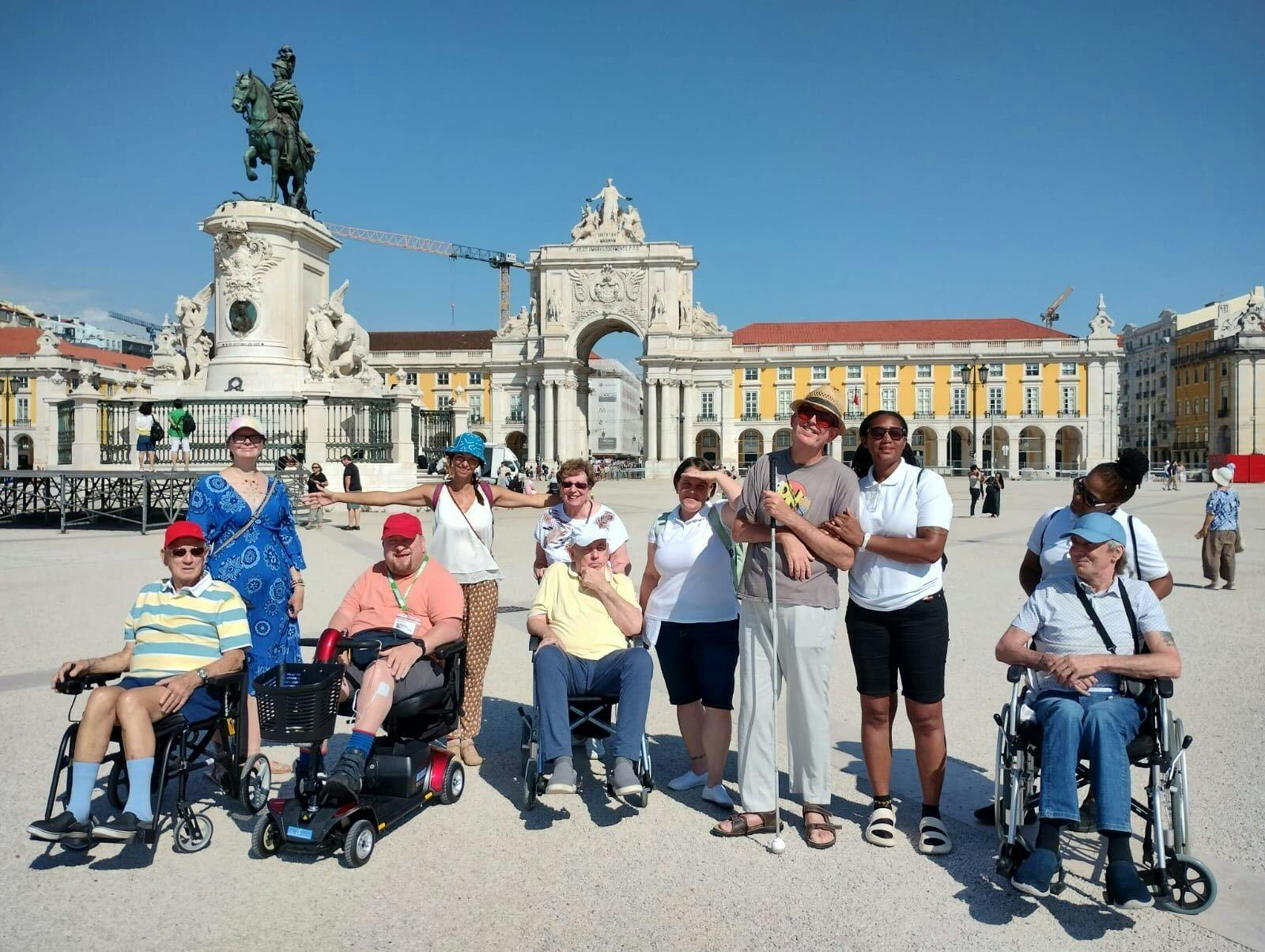 Customers and Limitless Staff in Praça do Comércio Lisbon, Portugal