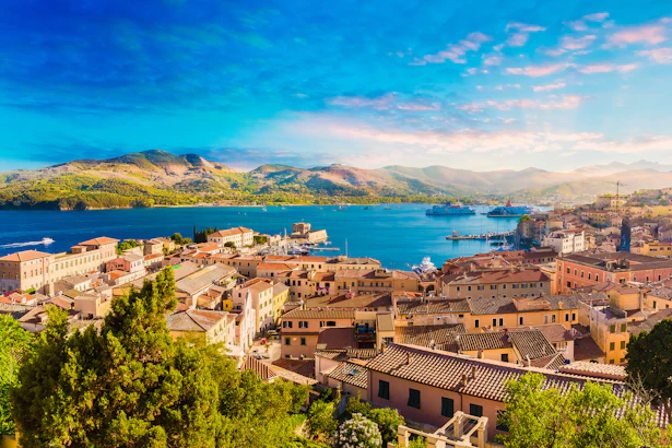 Livorno Italy Lanscape image showing cruise ships in the distance
