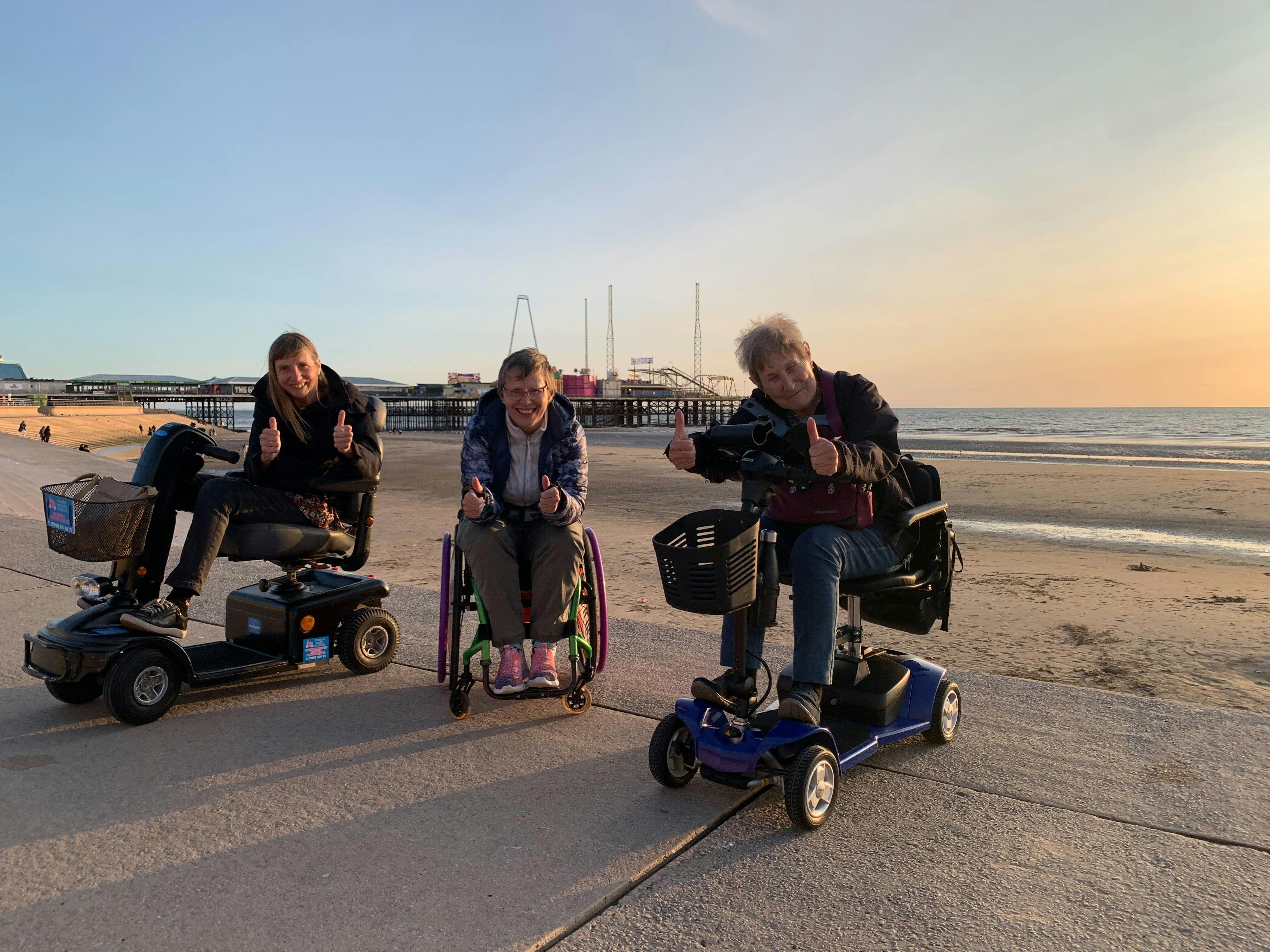 Customers enjoying Blackpool seafront