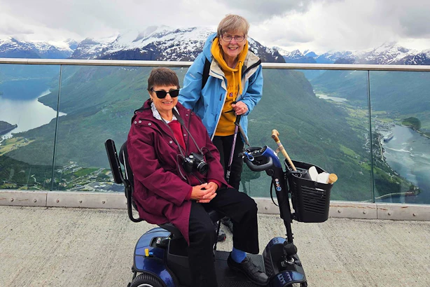 Cruise customers enjoying the views of Norway