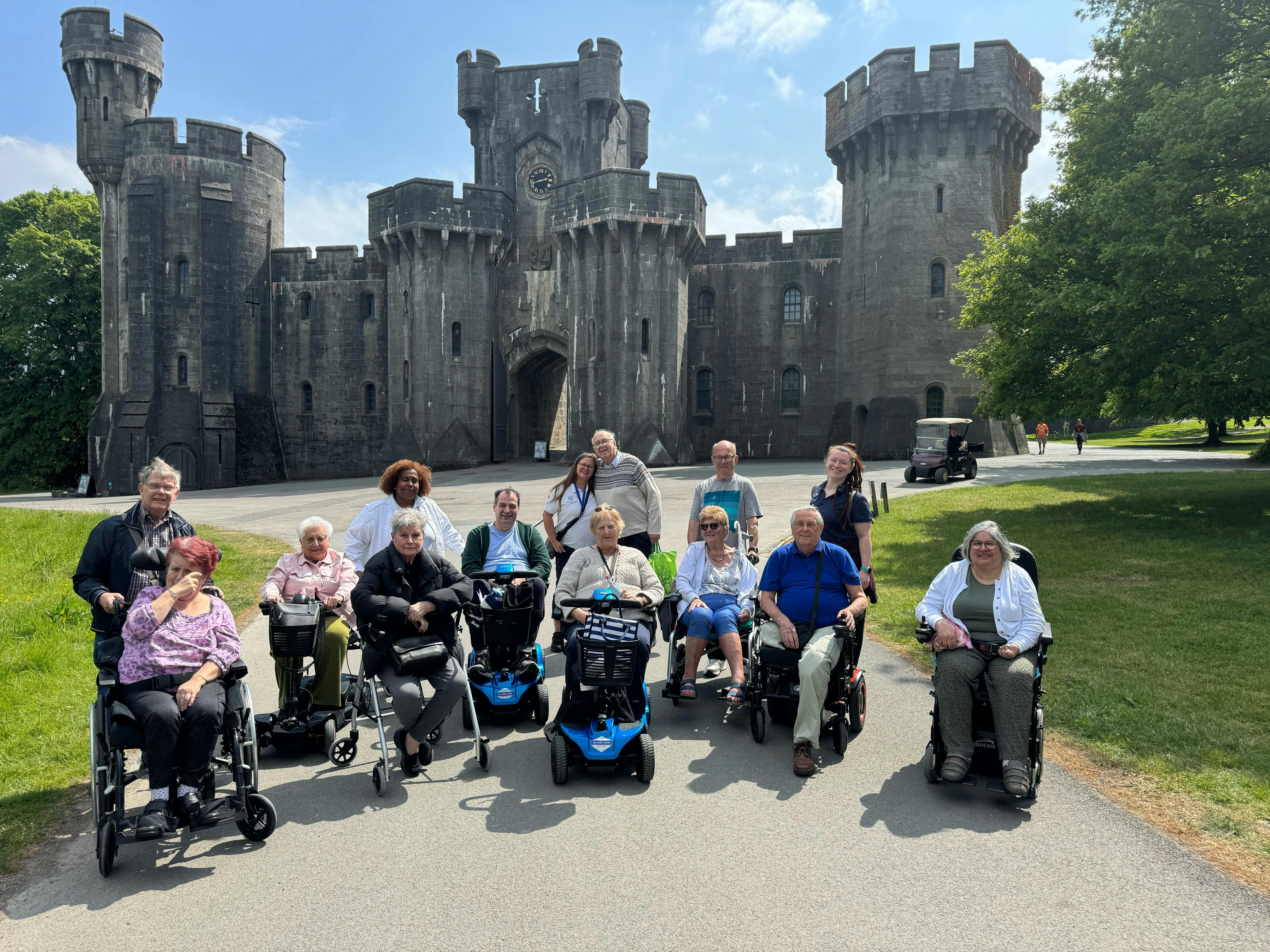 Customers and Staff outside Penrhyn Castle